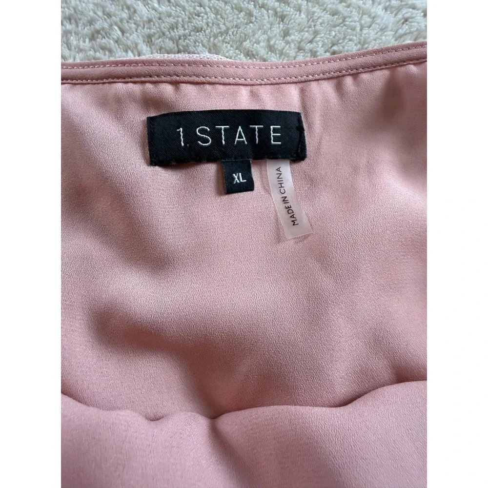 NWT 1.State A-line Mini Skirt Womens XL Metallic Pink Sequin Paillette Lined - Picture 5 of 11